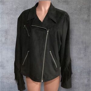Torrid NWOT Faux Suede Fringe Moto Jacket Size 4X